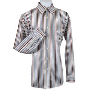 Shirt Tommy Hilfiger Long Sleeve Button-Down Collared Multicolor Stripe Men's Lg